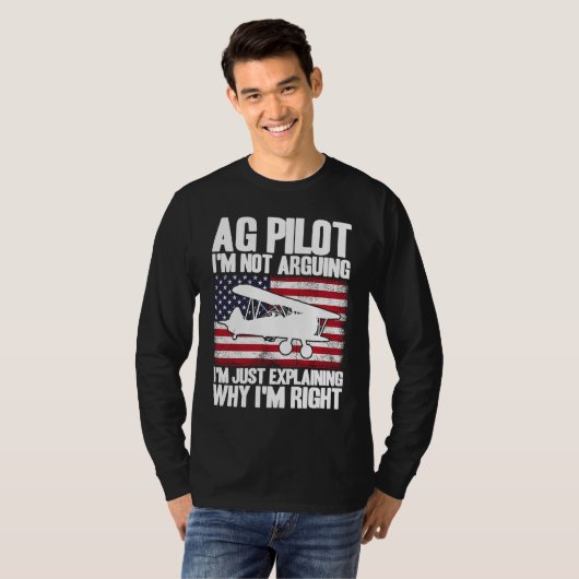 Crop Duster American Flag Just Explaining Why I'm  Tシャツ (正面フル)