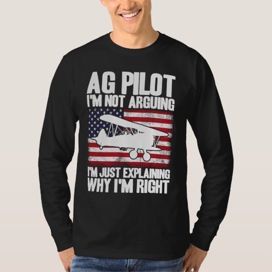 Crop Duster American Flag Just Explaining Why I'm  Tシャツ (正面)