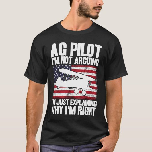 Crop Duster American Flag Just Explaining Why I'm  Tシャツ (正面)
