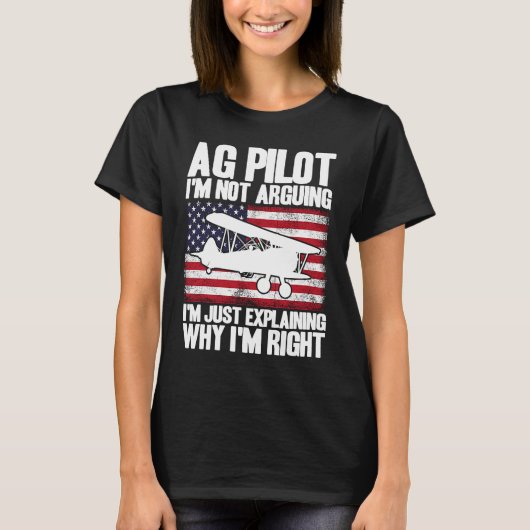 Crop Duster American Flag Just Explaining Why I'm  Tシャツ (正面)