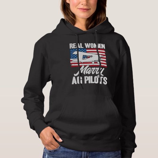 Crop Duster American Flag Real Women Marry AG Pilo パーカ (正面)