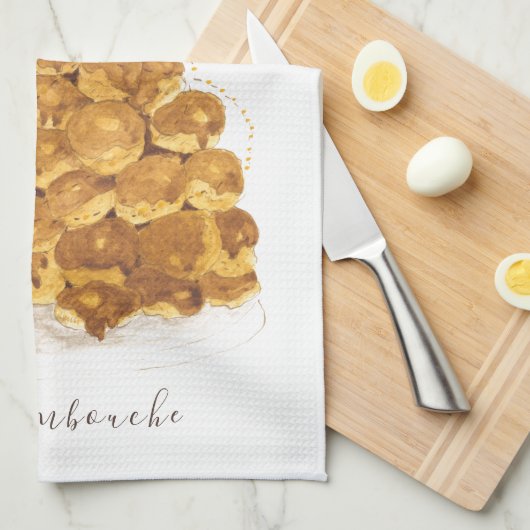 Croquembouche水色 キッチンタオル (四つ折り)