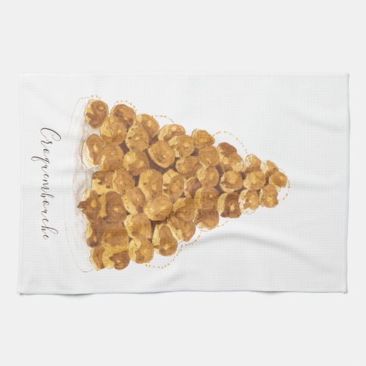 Croquembouche水色 キッチンタオル (横)