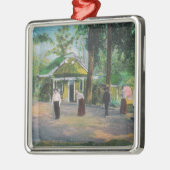 CroquetのGameHarbinの春の眺め、カリフォルニア メタルオーナメント (左)