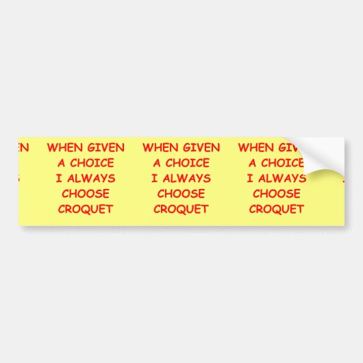 croquet バンパーステッカー (正面)