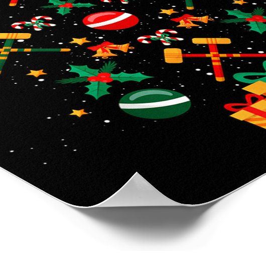 Croquet Christmas Tree Xmas  ポスター (角)