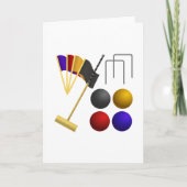 Croquet Equipment Set Mallet Balls Hoops カード (正面)
