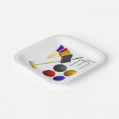 Croquet Equipment Set Mallet Balls Hoops ペーパープレート (傾斜あり)