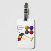 Croquet Equipment Set Mallet Balls Hoops ラゲッジタグ (正面縦)