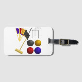 Croquet Equipment Set Mallet Balls Hoops ラゲッジタグ (正面横)