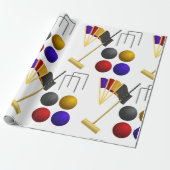 Croquet Equipment Set Mallet Balls Hoops ラッピングペーパー (アンロールド)