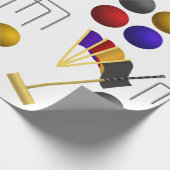 Croquet Equipment Set Mallet Balls Hoops ラッピングペーパー (角)
