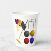 Croquet Equipment Set Mallet Balls Hoops 紙コップ (正面)