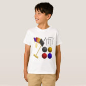 Croquet Equipment Set Mallet Balls Hoops Tシャツ (正面フル)