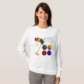 Croquet Equipment Set Mallet Balls Hoops Tシャツ (正面フル)