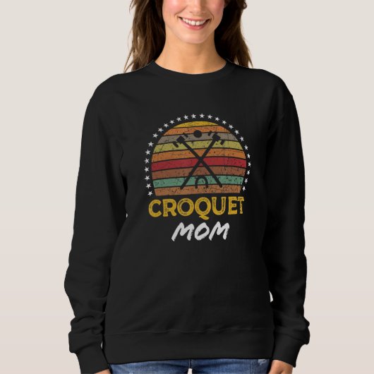 Croquet Mom Mother Quote Graphic スウェットシャツ (正面)