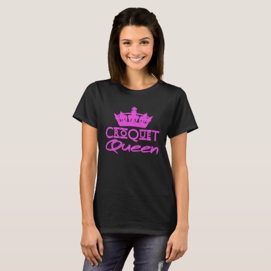 Croquet Queen with Pink Crown Croquet Tシャツ (正面フル)
