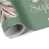 Croquette Bow Christmas Tree Personalized Name ラッピングペーパー (ロールコーナー)