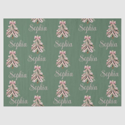 Croquette Bow Christmas Tree Personalized Name 薄葉紙 (正面)