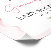 Croquette Pink Bow Arch Baby Shower Welcome Sign フォトプリント (角)