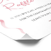 Croquette Pink Bow Floral Baby Shower Diaper Sign フォトプリント (角)