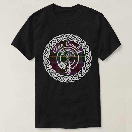 Crosby surname last name Scottish Tartan Clan Cres Tシャツ (デザイン正面)