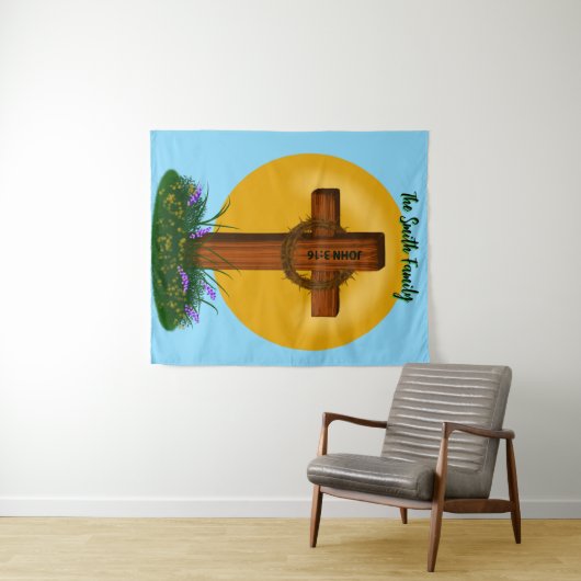 Cross and Crown of Thorns タペストリー (インサイチュ(横))