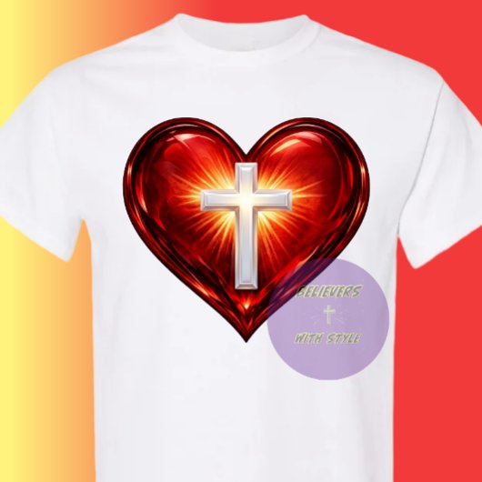 Cross and Heart Tシャツ