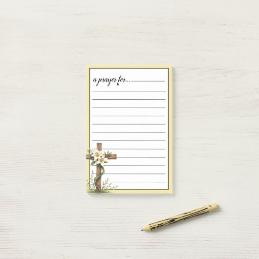 Cross and Lilies War Room Prayer ポストイット (デスク上)