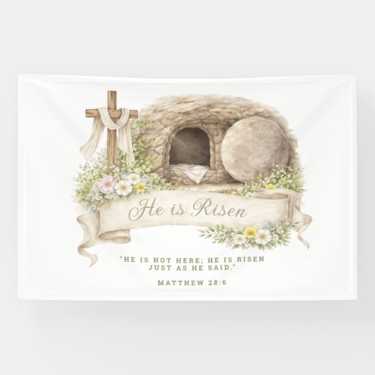 Cross and Tomb | Resurrection Day 横断幕 (横)