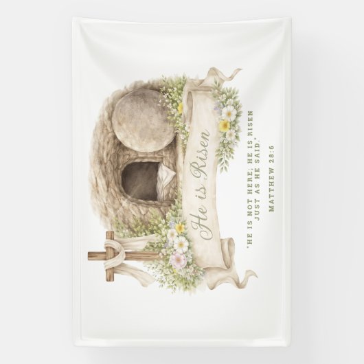 Cross and Tomb | Resurrection Day 横断幕 (縦)