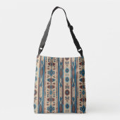 Cross Body Bag in Blue Native American Patterns クロスボディバッグ (裏面)