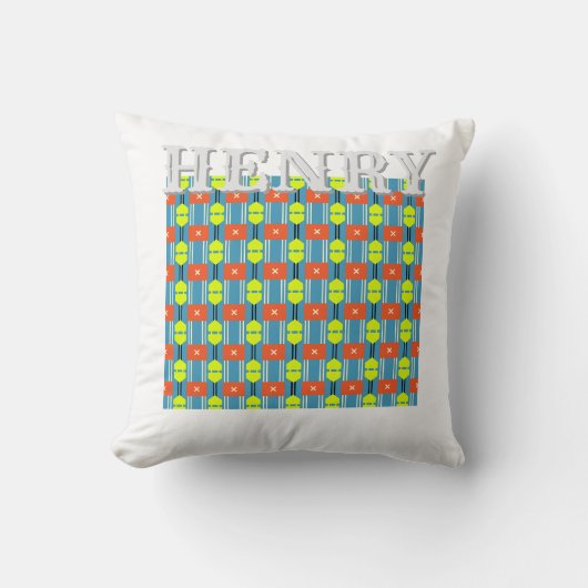 Cross Button Personalized Throw Pillow クッション (正面)
