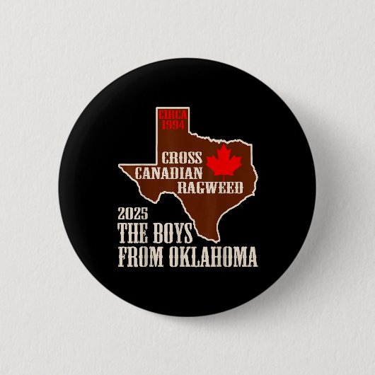 Cross Canadian Ragweed The Boys From Oklahoma Map 缶バッジ (正面)