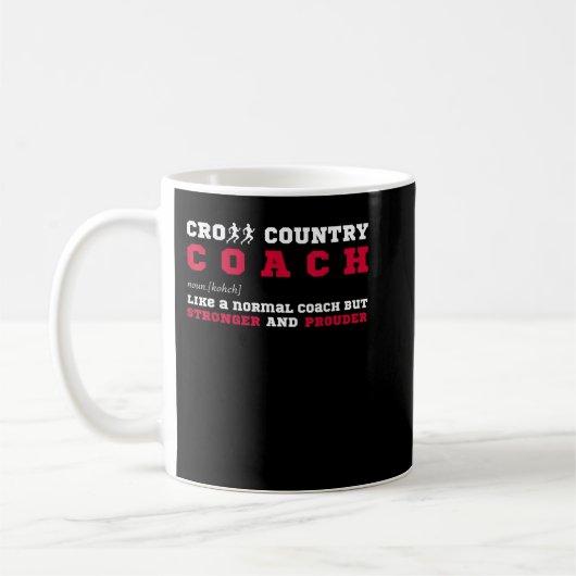 Cross Country Coach Sports Coaching Fun Definition コーヒーマグカップ (左)