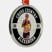 Cross Country Runner Running XC Sports Team Custom メタルオーナメント (右)