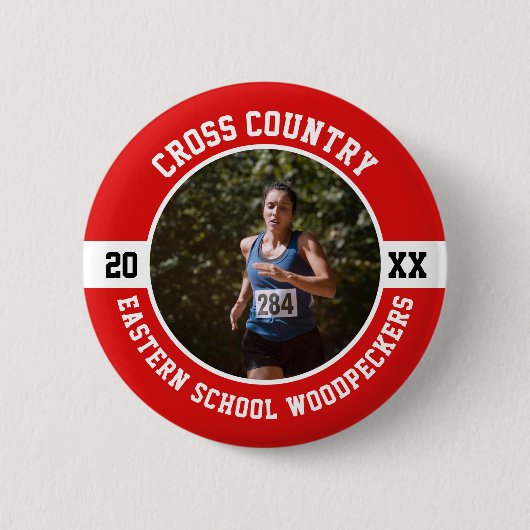 Cross Country Runner Running XC Sports Team Custom 缶バッジ (正面)