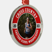 Cross Country Runner Running XC Team Sports メタルオーナメント (右)