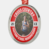 Cross Country Runner Running XC Team Sports メタルオーナメント (左)