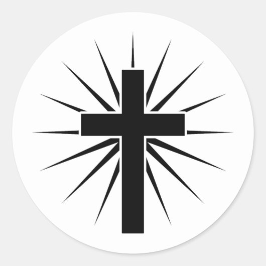 Cross Crucifix Christian Art  ラウンドシール (正面)