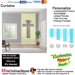 Cross Curtain Yellow Background 127 x 274.3 cm