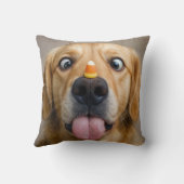 Cross Eyed Golden Retriever With Candy Corn クッション (裏面)