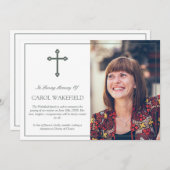 Cross In Loving Memory写真のお知らせ 招待状 (正面/裏面)