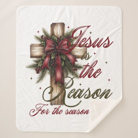 Cross Jesus Is The Reason For The Season シェルパブランケット (正面)