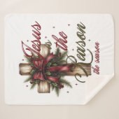 Cross Jesus Is The Reason For The Season シェルパブランケット (正面(横))