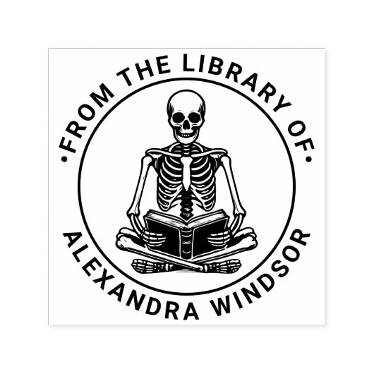 Cross Leged Skeleton読の#3ライブラリブック名 セルフインキングスタンプ (デザイン)