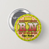 Cross LettersカスタムナースRNピンボタン 缶バッジ (正面&裏面)