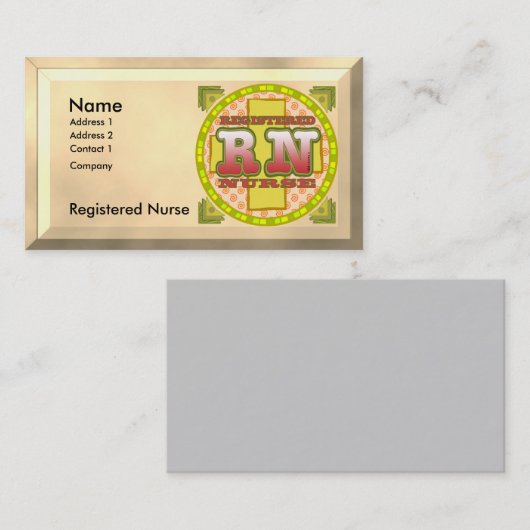 Cross Letters RNナース 名刺 (正面/裏面)