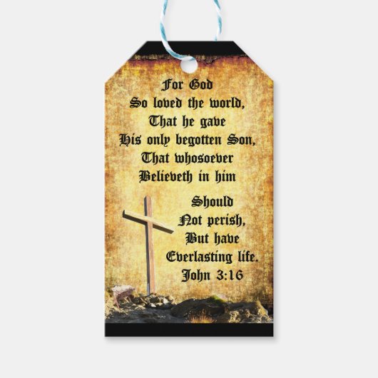 Cross & Manger with John 3vs16 ギフトタグ (正面)