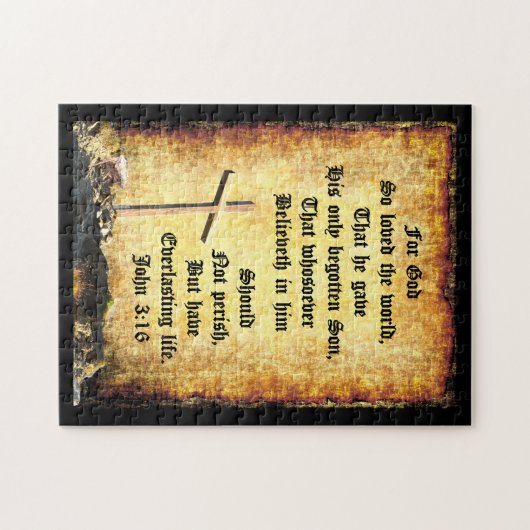 Cross & Manger with John 3vs16 ジグソーパズル (横)